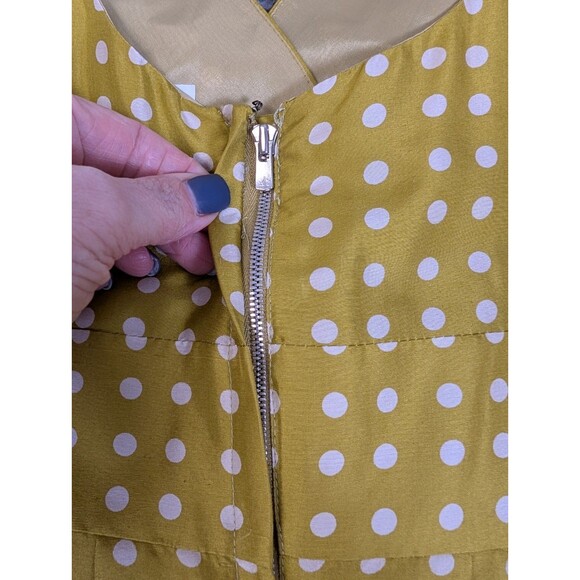 J Crew Dress Womens Size 4 Yellow 100% Silk Rosette Artsy Event Wedding Party - Picture 13 of 15